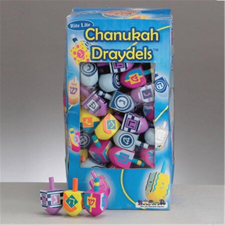 Rite Lite DRL-9-BU Small Painted Wood Chanukah Draydels, Assorted Colors - Pack of 100